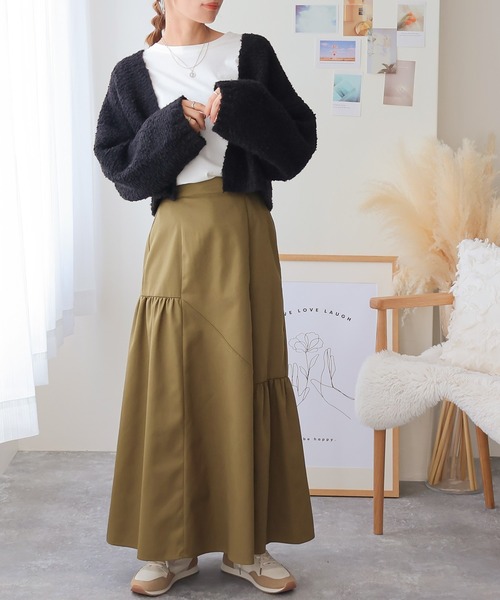 Social GIRL（ソーシャルガール）の「ショート丈 ループニット ボレロ カーディガン（カーディガン/ボレロ・レディース・チャコールグレー/ブラック/ブルー/ライム/ライトグレー・M）」の6枚目の写真