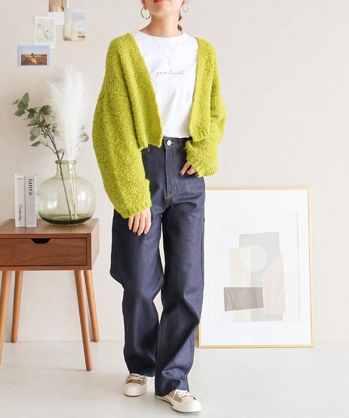 Social GIRL（ソーシャルガール）の「ショート丈 ループニット ボレロ カーディガン（カーディガン/ボレロ・レディース・チャコールグレー/ブラック/ブルー/ライム/ライトグレー・M）」の12枚目の写真