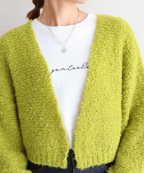 Social GIRL（ソーシャルガール）の「ショート丈 ループニット ボレロ カーディガン（カーディガン/ボレロ・レディース・チャコールグレー/ブラック/ブルー/ライム/ライトグレー・M）」の15枚目の写真