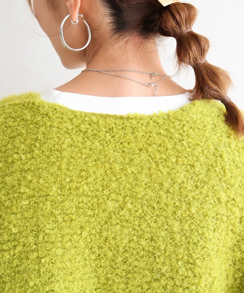 Social GIRL（ソーシャルガール）の「ショート丈 ループニット ボレロ カーディガン（カーディガン/ボレロ・レディース・チャコールグレー/ブラック/ブルー/ライム/ライトグレー・M）」の16枚目の写真