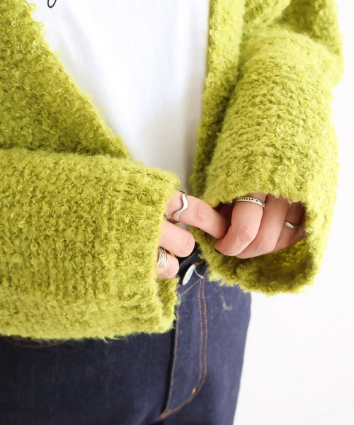 Social GIRL（ソーシャルガール）の「ショート丈 ループニット ボレロ カーディガン（カーディガン/ボレロ・レディース・チャコールグレー/ブラック/ブルー/ライム/ライトグレー・M）」の18枚目の写真