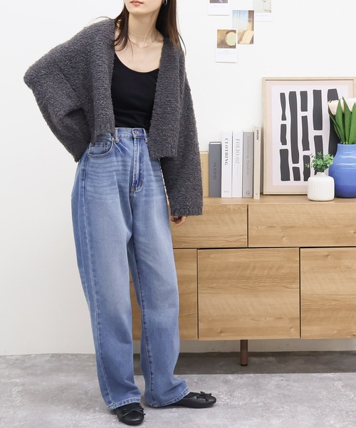 Social GIRL（ソーシャルガール）の「ショート丈 ループニット ボレロ カーディガン（カーディガン/ボレロ・レディース・チャコールグレー/ブラック/ブルー/ライム/ライトグレー・M）」の22枚目の写真