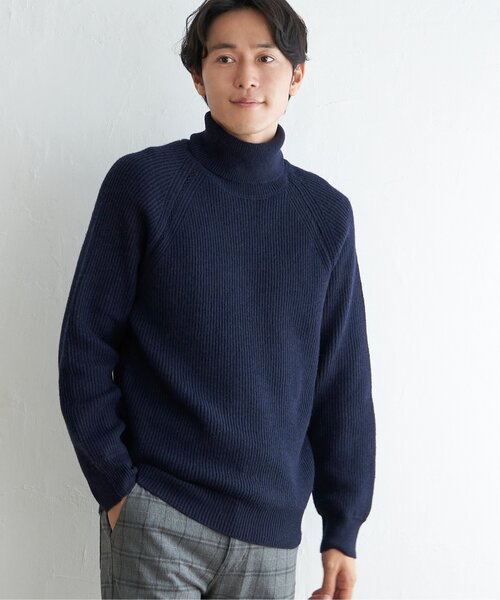 ikka（イッカ）の「【洗濯機で洗える】ウォッシャブルラムウールタートルニット（ニット/セーター・メンズ・ライトグレー/ネイビー・S/M/L/XL）」の10枚目の写真