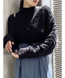 MURUA | ショルダーオープンカシュクールニット(ニット/セーター)