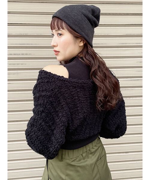 MURUA（ムルーア）の「ショルダーオープンカシュクールニット（ニット/セーター・レディース・ブラック/ワイン/ホワイト・FREE）」の20枚目の写真