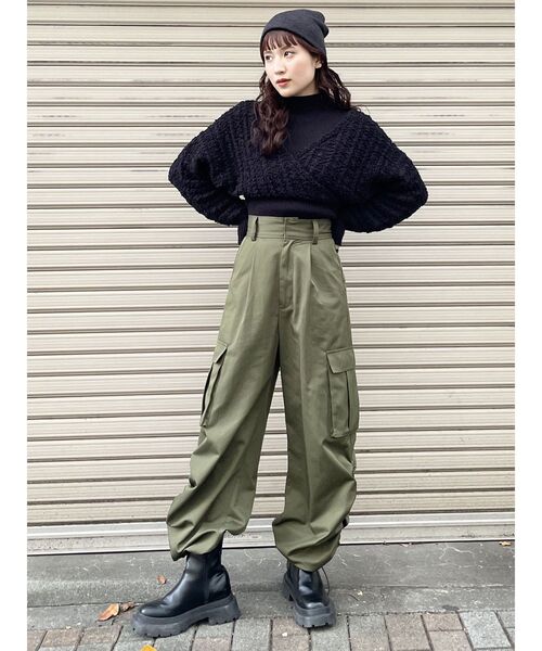 MURUA（ムルーア）の「ショルダーオープンカシュクールニット（ニット/セーター・レディース・ブラック/ワイン/ホワイト・FREE）」の21枚目の写真