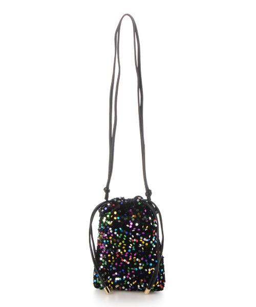 cache cache（カシュ カシュ）の「カシュカシュ cachecache / スパンコール巾着ミニショルダーバッグ（ショルダーバッグ・レディース・シルバー/マルチ/ブラック・FREE）」の15枚目の写真