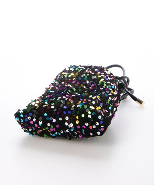 cache cache（カシュ カシュ）の「カシュカシュ cachecache / スパンコール巾着ミニショルダーバッグ（ショルダーバッグ・レディース・シルバー/マルチ/ブラック・FREE）」の13枚目の写真