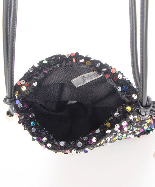 cache cache（カシュ カシュ）の「カシュカシュ cachecache / スパンコール巾着ミニショルダーバッグ（ショルダーバッグ・レディース・シルバー/マルチ/ブラック・FREE）」の12枚目の写真