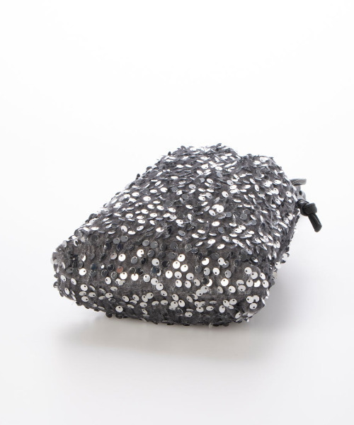 cache cache（カシュ カシュ）の「カシュカシュ cachecache / スパンコール巾着ミニショルダーバッグ（ショルダーバッグ・レディース・シルバー/マルチ/ブラック・FREE）」の6枚目の写真