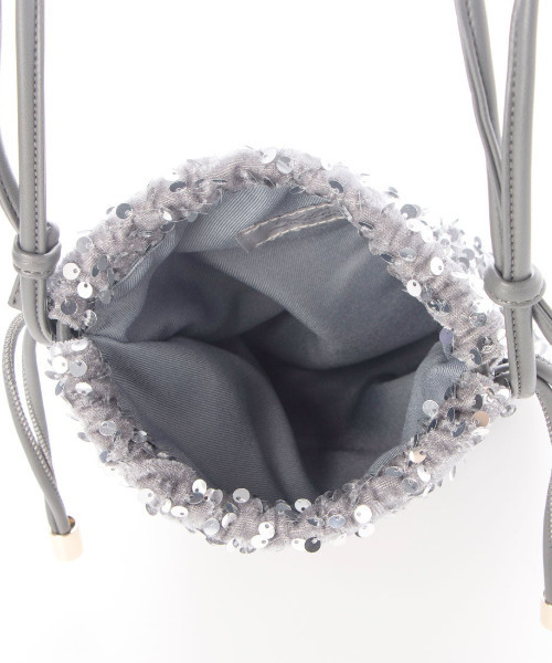 cache cache（カシュ カシュ）の「カシュカシュ cachecache / スパンコール巾着ミニショルダーバッグ（ショルダーバッグ・レディース・シルバー/マルチ/ブラック・FREE）」の5枚目の写真