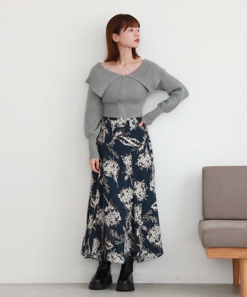 archives（アルシーヴ）の「フロントzipオフショルリブニット（ニット/セーター・レディース・ピンクベージュ/ブルーグレー/ブラック/アイボリー・MEDIUM）」の14枚目の写真