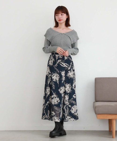 archives（アルシーヴ）の「フロントzipオフショルリブニット（ニット/セーター・レディース・ピンクベージュ/ブルーグレー/ブラック/アイボリー・MEDIUM）」の13枚目の写真