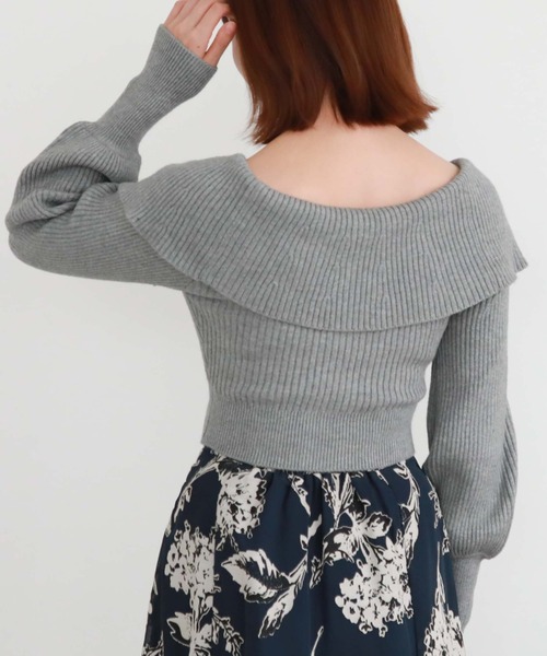 archives（アルシーヴ）の「フロントzipオフショルリブニット（ニット/セーター・レディース・ピンクベージュ/ブルーグレー/ブラック/アイボリー・MEDIUM）」の11枚目の写真