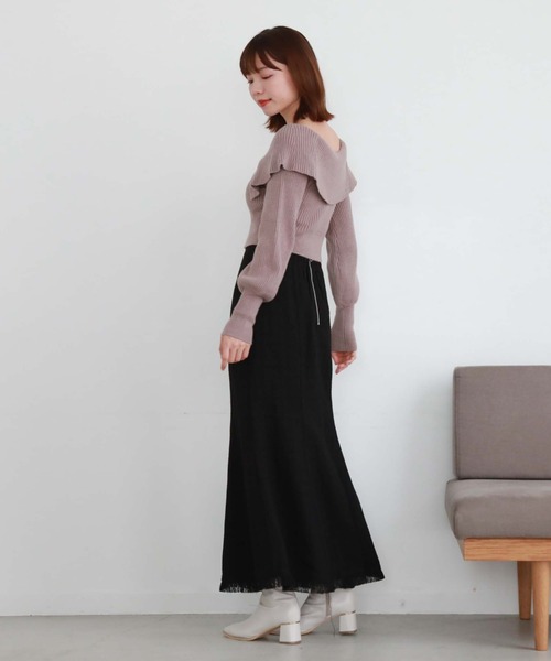 archives（アルシーヴ）の「フロントzipオフショルリブニット（ニット/セーター・レディース・ピンクベージュ/ブルーグレー/ブラック/アイボリー・MEDIUM）」の22枚目の写真