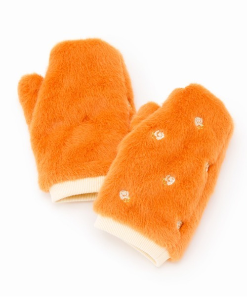 Casselini(キャセリーニ)の「Casselini(キャセリーニ)フラワー刺繍アームウォーマー(手袋・レディース・ブルー/オレンジ/オフホワイト・FREE)」の5枚目の写真