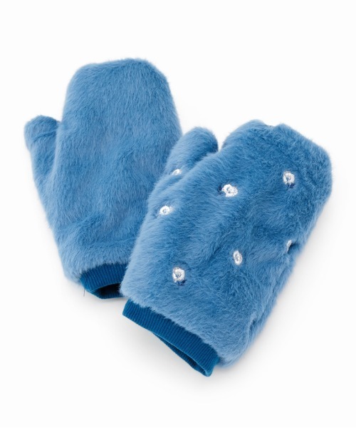 Casselini(キャセリーニ)の「Casselini(キャセリーニ)フラワー刺繍アームウォーマー(手袋・レディース・ブルー/オレンジ/オフホワイト・FREE)」の6枚目の写真