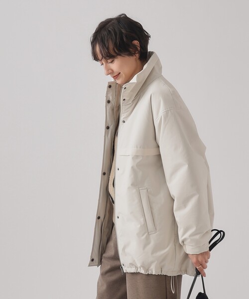 Cutie Blonde（キューティーブロンド）の「◆中綿スタンドカラー オーバーサイズコート【SHOO WARM】（その他アウター・レディース・ブラック/アイボリー・00）」の3枚目の写真