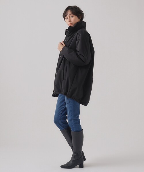 Cutie Blonde（キューティーブロンド）の「◆中綿スタンドカラー オーバーサイズコート【SHOO WARM】（その他アウター・レディース・ブラック/アイボリー・00）」の9枚目の写真