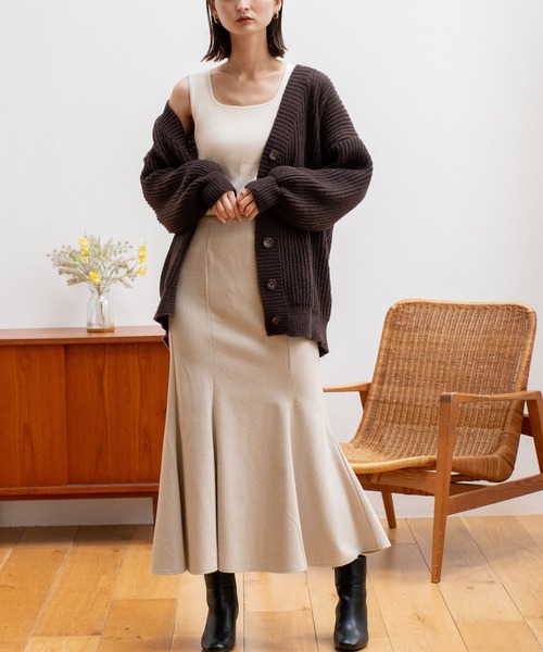 VitaFelice(ヴィータフェリーチェ)の「ゆったり ロング ニット カーディガン【長袖】(カーディガン/ボレロ・レディース・ベージュ/ブラウン/グレー・FREE)」の13枚目の写真
