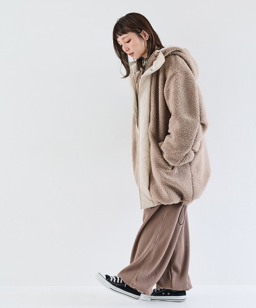 Crisp（クリスプ）の「オーバーボアフードコート（その他アウター・レディース・グレイッシュベージュ・FREE）」の10枚目の写真