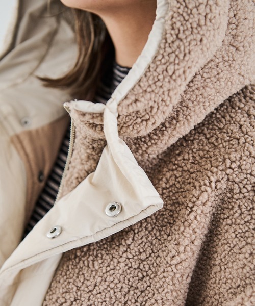 Crisp（クリスプ）の「オーバーボアフードコート（その他アウター・レディース・グレイッシュベージュ・FREE）」の12枚目の写真