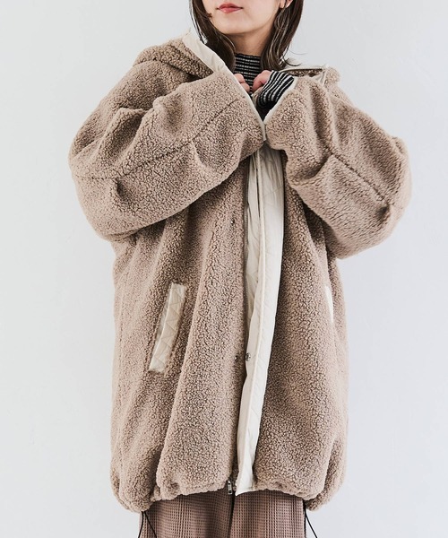 Crisp（クリスプ）の「オーバーボアフードコート（その他アウター・レディース・グレイッシュベージュ・FREE）」の19枚目の写真