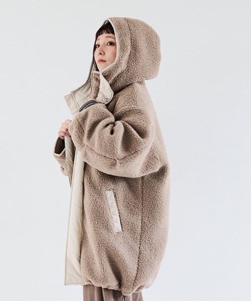 Crisp（クリスプ）の「オーバーボアフードコート（その他アウター・レディース・グレイッシュベージュ・FREE）」の20枚目の写真