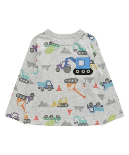 BIT'Z(ビッツ)の「働く車&憧れの職業柄長袖Tシャツ(Tシャツ/カットソー・キッズ・ミント/イエロー/キナリ/グレー・100/120/95/110/80/90)」の3枚目の写真