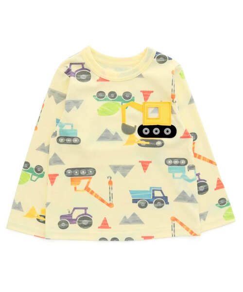 BIT'Z(ビッツ)の「働く車&憧れの職業柄長袖Tシャツ(Tシャツ/カットソー・キッズ・ミント/イエロー/キナリ/グレー・100/120/95/110/80/90)」の4枚目の写真