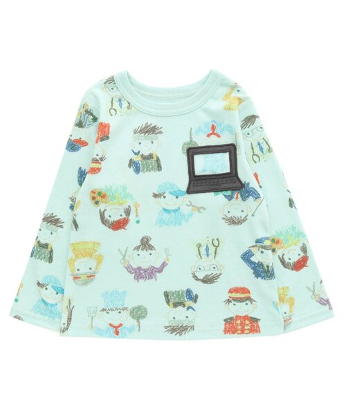 BIT'Z(ビッツ)の「働く車&憧れの職業柄長袖Tシャツ(Tシャツ/カットソー・キッズ・ミント/イエロー/キナリ/グレー・100/120/95/110/80/90)」の1枚目の写真