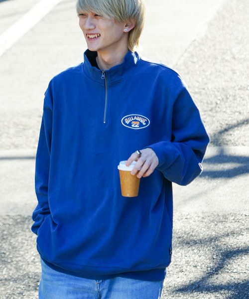 BILLABONG（ビラボン）の「BILLABONG メンズ HALF ZIP トレーナー 【2024年春夏モデル】/ビラボンワンポイント胸ブランドロゴリラックスシルエットハーフZIPスウェットトレーナー（スウェット・メンズ・ネイビー/オフホワイト/ホワイト・X-LARGE/MEDIUM/LARGE）」の18枚目の写真