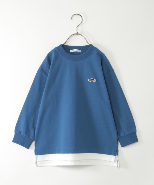 ikka(イッカ)の「厚天竺裾レイヤードロンT(120~160cm)(Tシャツ/カットソー・キッズ・ダークグレー/グリーン/ブルー・120/130/140/150/160)」の3枚目の写真