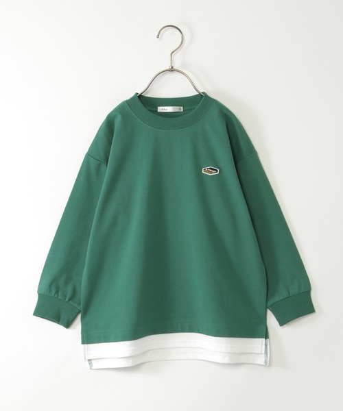 ikka(イッカ)の「厚天竺裾レイヤードロンT(120~160cm)(Tシャツ/カットソー・キッズ・ダークグレー/グリーン/ブルー・120/130/140/150/160)」の4枚目の写真