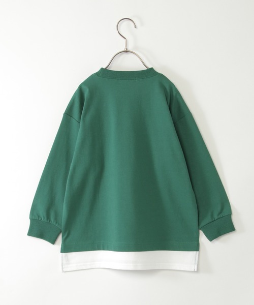 ikka(イッカ)の「厚天竺裾レイヤードロンT(120~160cm)(Tシャツ/カットソー・キッズ・ダークグレー/グリーン/ブルー・120/130/140/150/160)」の5枚目の写真