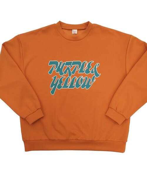 Purple&Yellow（パープルアンドイエロー）の「ＴＲダンボールニット ロゴプリント ビッグプルオーバー（スウェット・メンズ・オレンジ/ミント/アイボリー・L/M/S）」の5枚目の写真