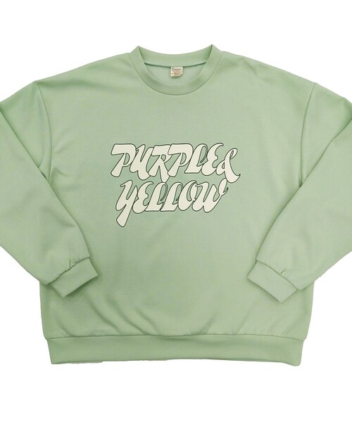 Purple&Yellow（パープルアンドイエロー）の「ＴＲダンボールニット ロゴプリント ビッグプルオーバー（スウェット・メンズ・オレンジ/ミント/アイボリー・L/M/S）」の6枚目の写真