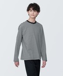 無印良品（ムジルシリョウヒン）の「紳士　天竺編みクルーネック長袖Ｔシャツ（ボーダー）（Tシャツ/カットソー・L）」