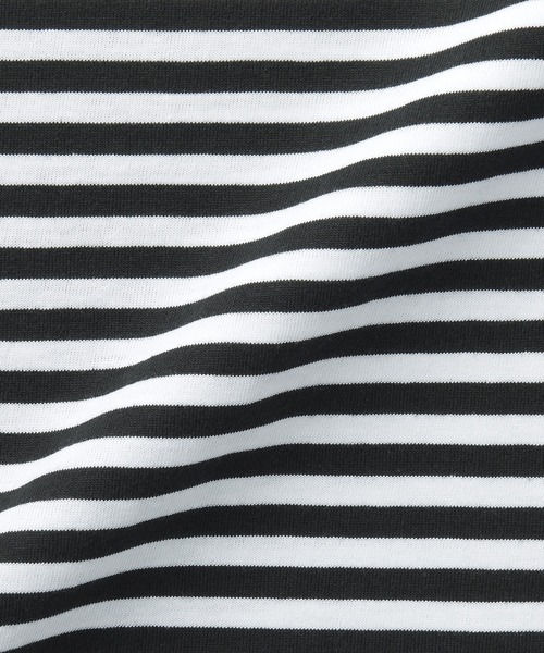 無印良品（ムジルシリョウヒン）の「紳士　天竺編みクルーネック長袖Ｔシャツ（ボーダー）（Tシャツ/カットソー・メンズ・ブラック系/ピンク系/ブルー系2/グレー系その他/イエロー系9/スモーキーグリーン系1・S/XL/M/L）」の12枚目の写真