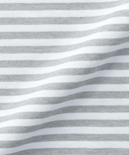 無印良品（ムジルシリョウヒン）の「紳士　天竺編みクルーネック長袖Ｔシャツ（ボーダー）（Tシャツ/カットソー・メンズ・ブラック系/ピンク系/ブルー系2/グレー系その他/イエロー系9/スモーキーグリーン系1・S/XL/M/L）」の18枚目の写真