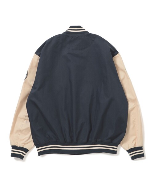 【XLサイズ】【ネイビー】【極美品】【BEAMS】【スタジャン】【羊革】袖レザー BEAMS HEART（ビームスハート）の「BEAMS HEART / ビックシルエット