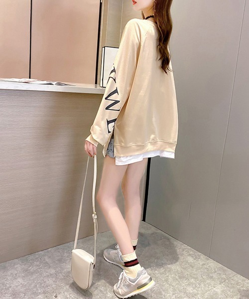 Miniministore(ミニミニストア)の「チュニックロンT 長袖 レディース韓国風(スウェット・レディース・ブルー/サーモンピンク/ベージュ/イエロー/ブラック・XL/XXL)」の14枚目の写真