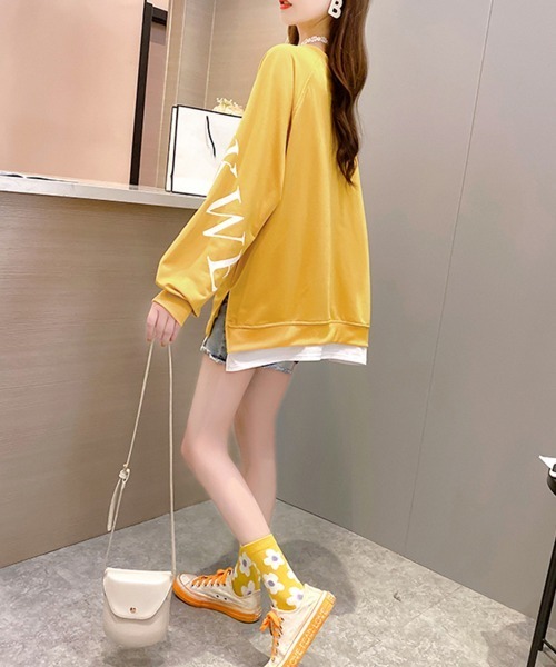 Miniministore(ミニミニストア)の「チュニックロンT 長袖 レディース韓国風(スウェット・レディース・ブルー/サーモンピンク/ベージュ/イエロー/ブラック・XL/XXL)」の16枚目の写真