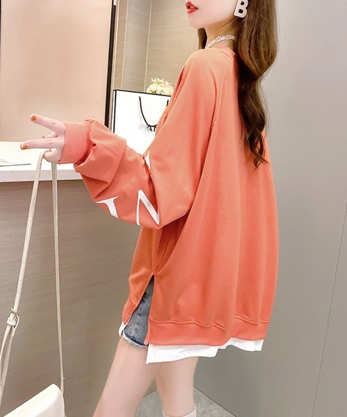 Miniministore(ミニミニストア)の「チュニックロンT 長袖 レディース韓国風(スウェット・レディース・ブルー/サーモンピンク/ベージュ/イエロー/ブラック・XL/XXL)」の18枚目の写真