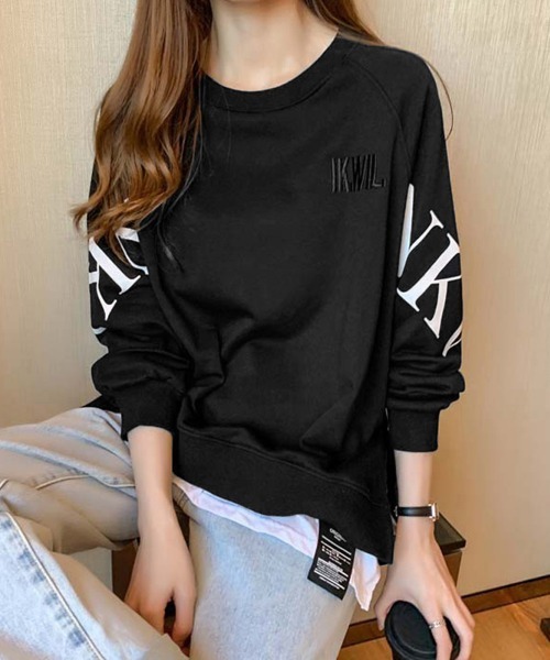 Miniministore(ミニミニストア)の「チュニックロンT 長袖 レディース韓国風(スウェット・レディース・ブルー/サーモンピンク/ベージュ/イエロー/ブラック・XL/XXL)」の7枚目の写真