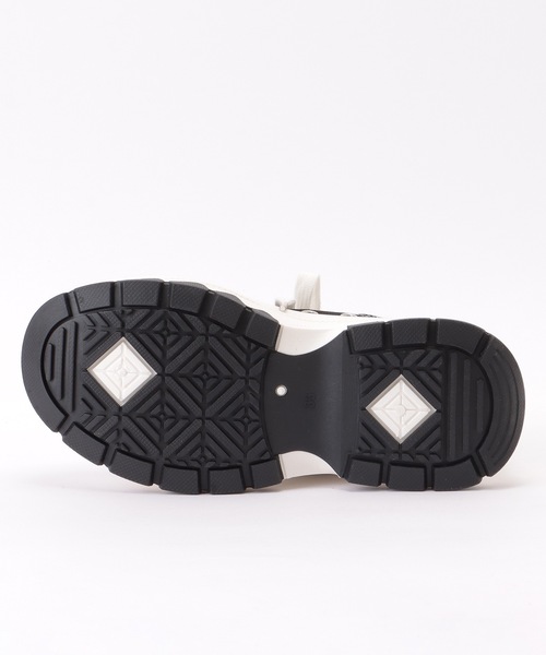 Lace Ladies（レースレディース）の「配色 ライン 厚底 キャンバス スニーカー（スニーカー・レディース・ホワイト/ブラック・ 25/24.5/24/23.5/23/22.5）」の6枚目の写真