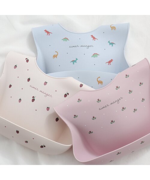 apres les cours（アプレレクール）の「バラエティシリコンビブ（マグ/哺乳瓶/お食事グッズ・キッズ・ピンク/サックスブルー/アイボリー・90）」の9枚目の写真