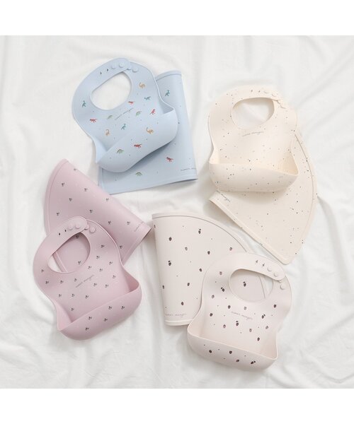 apres les cours（アプレレクール）の「バラエティシリコンビブ（マグ/哺乳瓶/お食事グッズ・キッズ・ピンク/サックスブルー/アイボリー・90）」の6枚目の写真