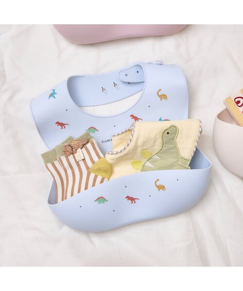 apres les cours（アプレレクール）の「バラエティシリコンビブ（マグ/哺乳瓶/お食事グッズ・キッズ・ピンク/サックスブルー/アイボリー・90）」の12枚目の写真