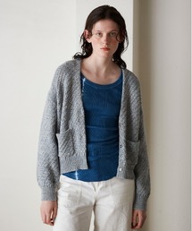 オーガニックコットンミックスワッフルカーディガン